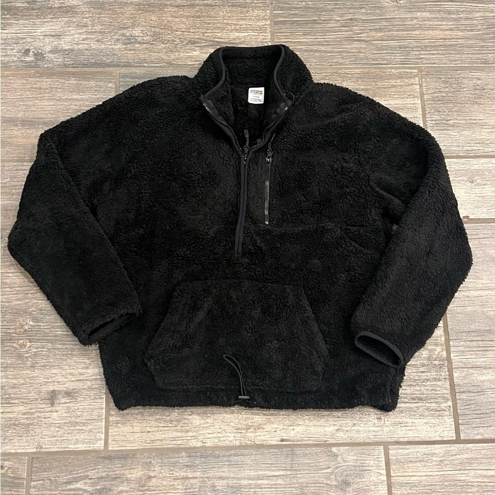 Victorias Secret PINK Half Zip Teddy Sherpa Pullover Jacket